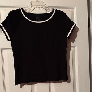 Cable & Gauge Black Tee with White Accents